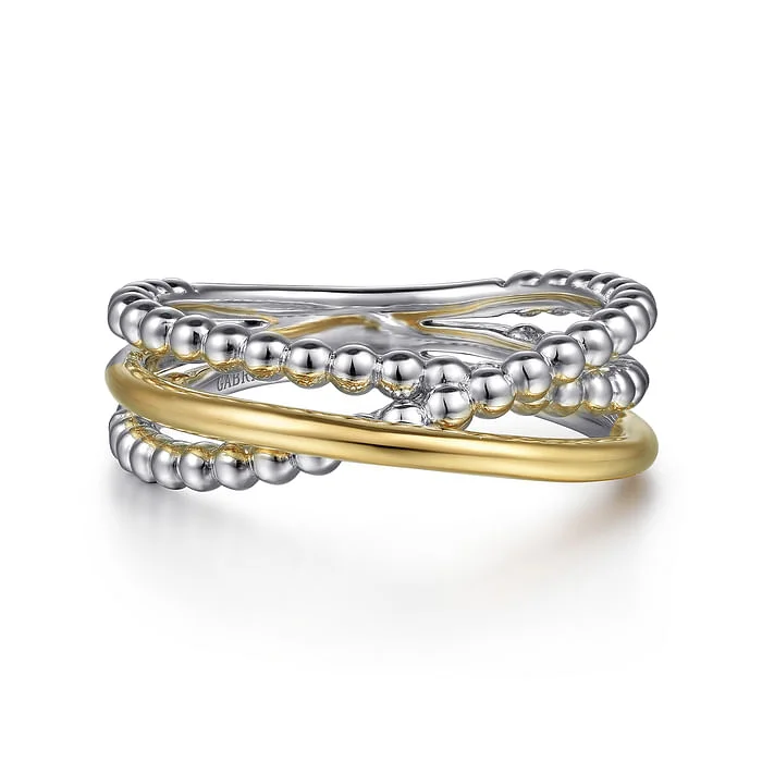 Exclusive Jewelry Sale Event – Shop Now Criss Cross Ring in 14K Yellow Gold & Sterling Silver