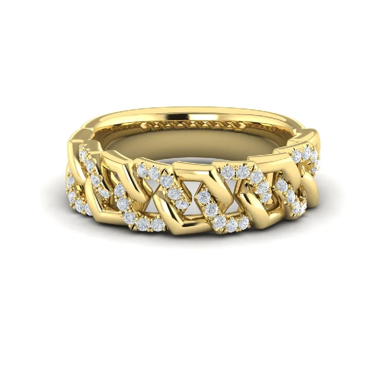 Limited-Stock Jewelry Sale – Shop Before It's Gone Diamond Chain Link Band in 14K Yellow Gold