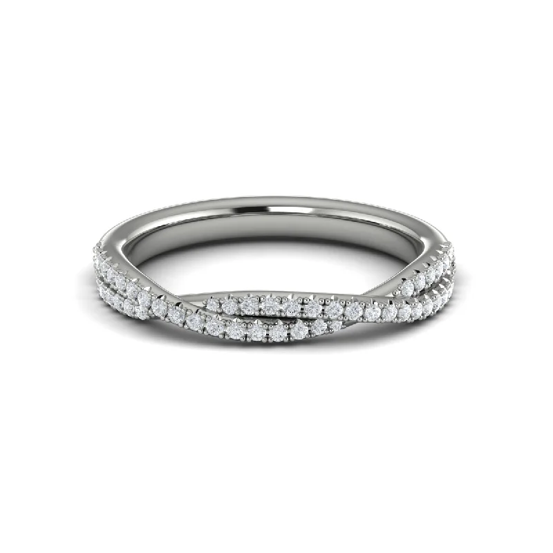 Premium Diamond Jewelry At Once-In-A-Lifetime Discounts Diamond Closed Braided Band in 14K White Gold