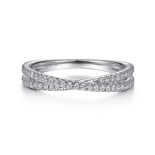 Best-Selling Jewelry Styles Now At Exclusive Discounts Diamond Cross-Over Stackable Band in 14K White Gold