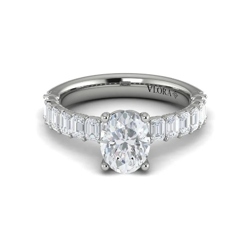 Flash Sale On Exquisite Jewelry – Don't Miss Out Diamond Emerald Cut Engagement Ring in 14K White Gold