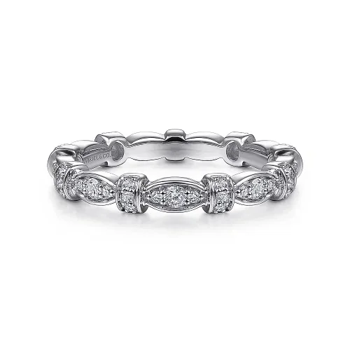 Elegant Jewelry, Exclusive Prices – Shop Now Diamond Geometric Stackable Band in 14K White Gold