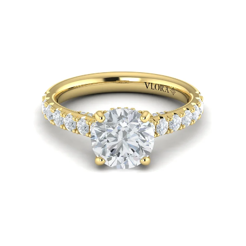 Special Jewelry Deals – Upgrade Your Collection Diamond Hidden Halo Airline Engagement Ring in 14K Yellow Gold