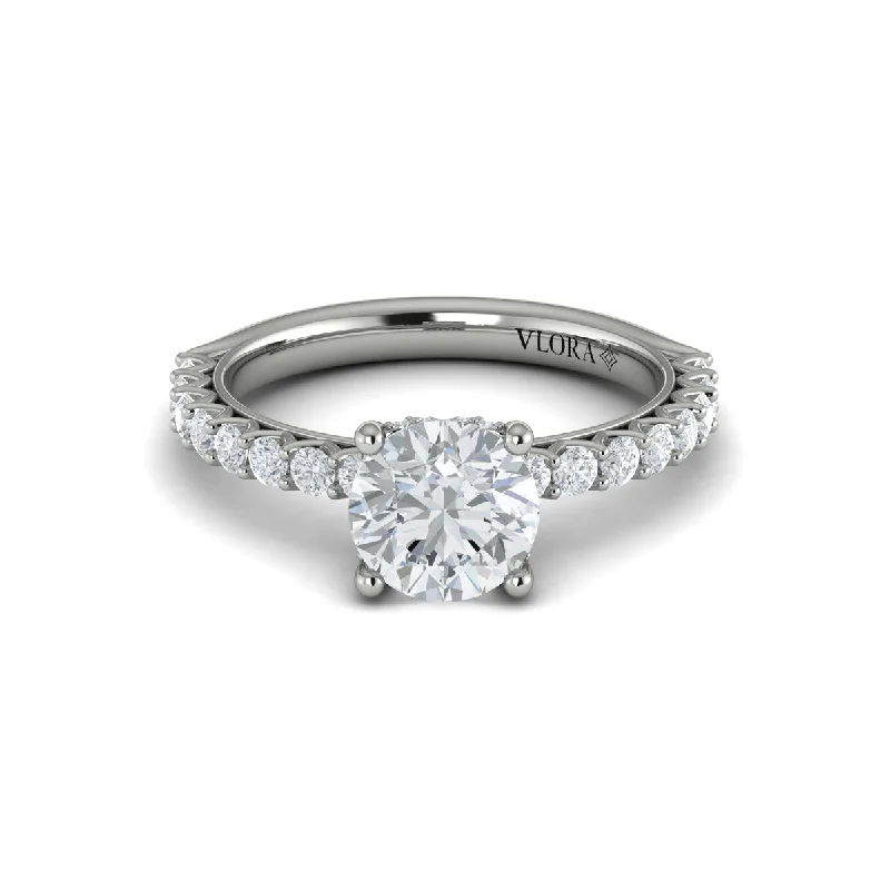 Elegant Designs, Unbeatable Discounts – Shop Jewelry Now Diamond Hidden Halo Engagement Ring in 14K White Gold