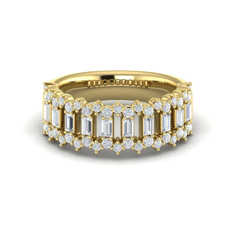 Unmissable Jewelry Clearance – Final Reductions Diamond Multi-Row Negative Space Band in 14K Yellow Gold