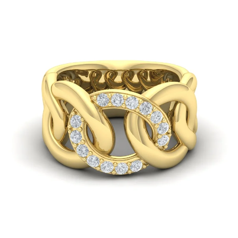 Stunning Statement Jewelry, Unbeatable Discounts Diamond Open Link Band in 14K Yellow Gold