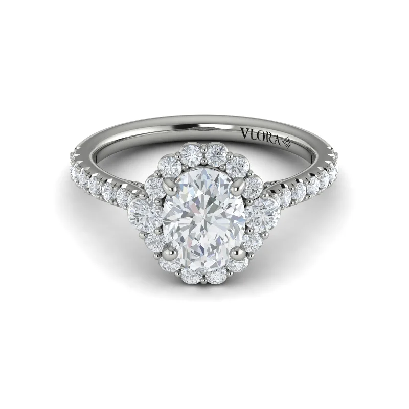 Personalized Jewelry Sale – Unique Gifts At Low Prices Diamond Oval Halo Engagement Ring in 14K White Gold