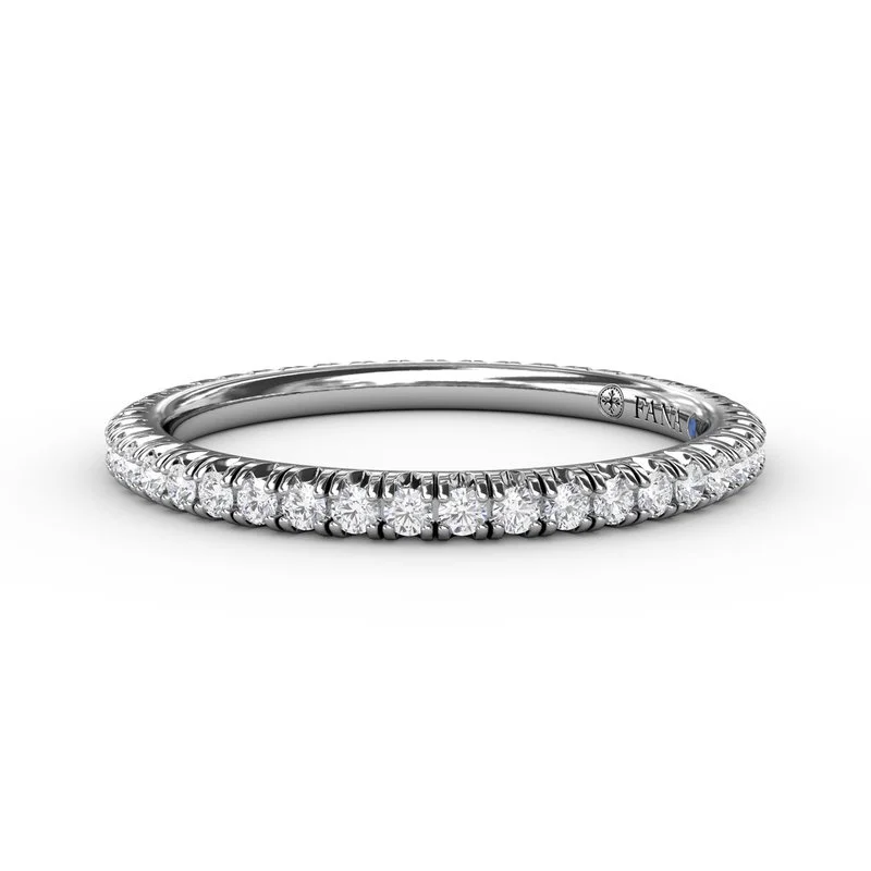 Shop Modern Jewelry Collections With Exclusive Discounts Diamond Petite French Set Eternity Band in 14K White Gold