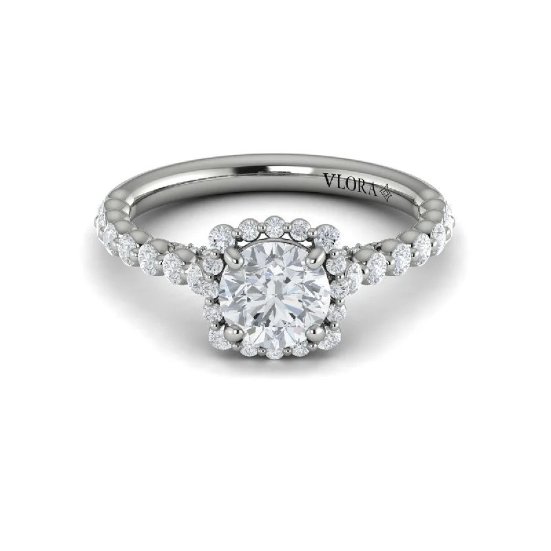 Luxury Jewelry Sale – Sparkle For Less Diamond Square Halo Engagement Ring in 14K White Gold