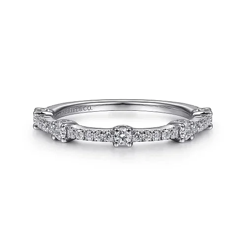 Limited-Time Offer On Elegant Jewelry Pieces Diamond Station Stackable Band in 14K White Gold