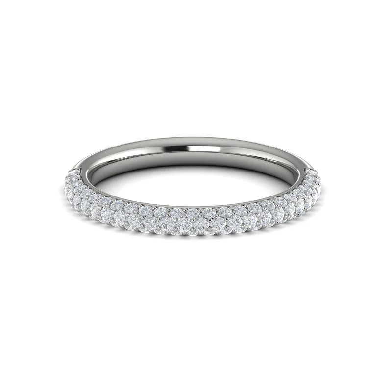 Elegant Jewelry, Exclusive Prices – Shop Now Diamond Three-Sided Pave Band in 14K White Gold