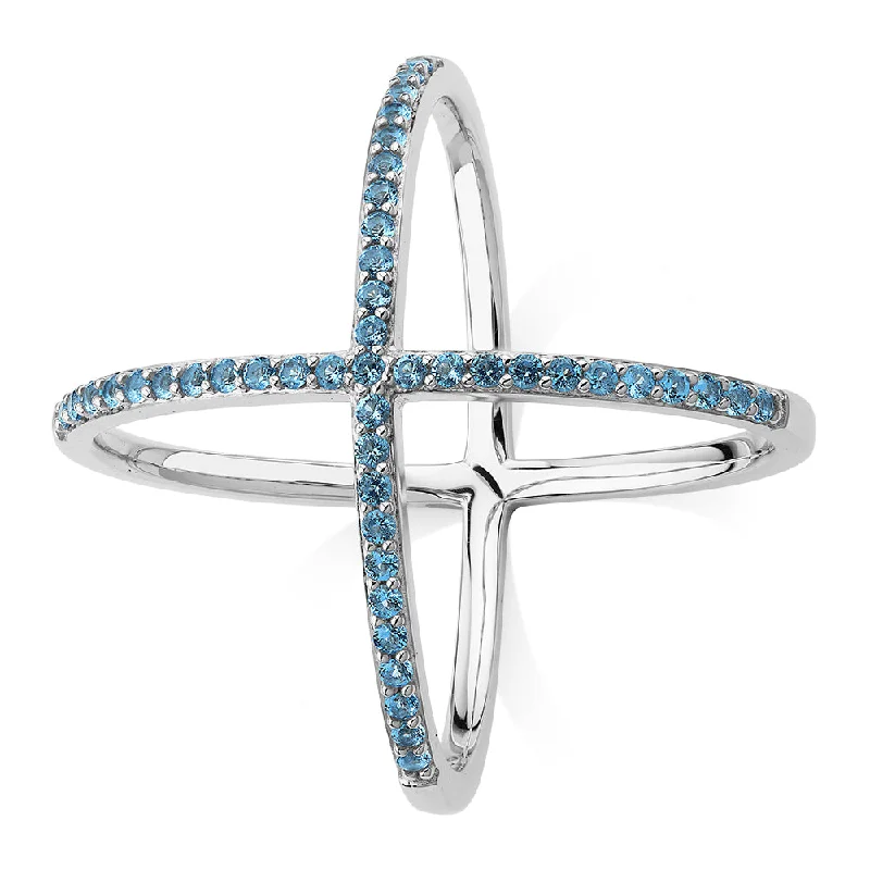 Your Dream Jewelry At Dream Prices – Shop Now Dress ring with blue topaz simulants in sterling silver