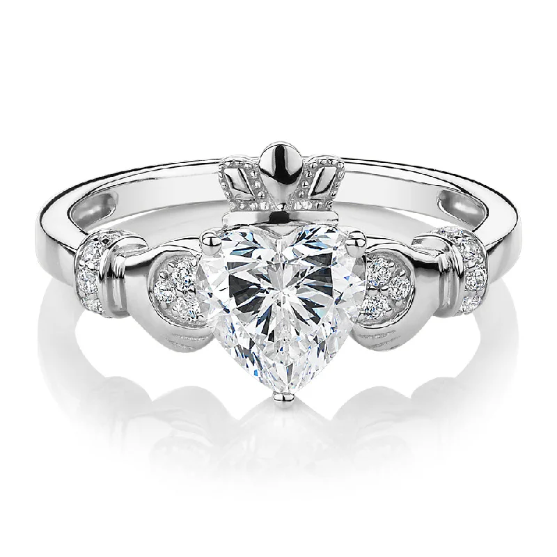 Final Call For Exquisite Jewelry At Reduced Rates Dress ring with 1.23 carats* of diamond simulants in 10 carat white gold