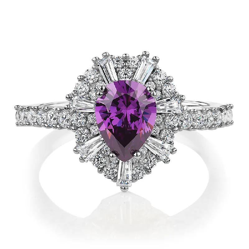 Timeless Jewelry Styles At Wallet-Friendly Prices Dress ring with amethyst simulant and 0.86 carats* of diamond simulants in sterling silver