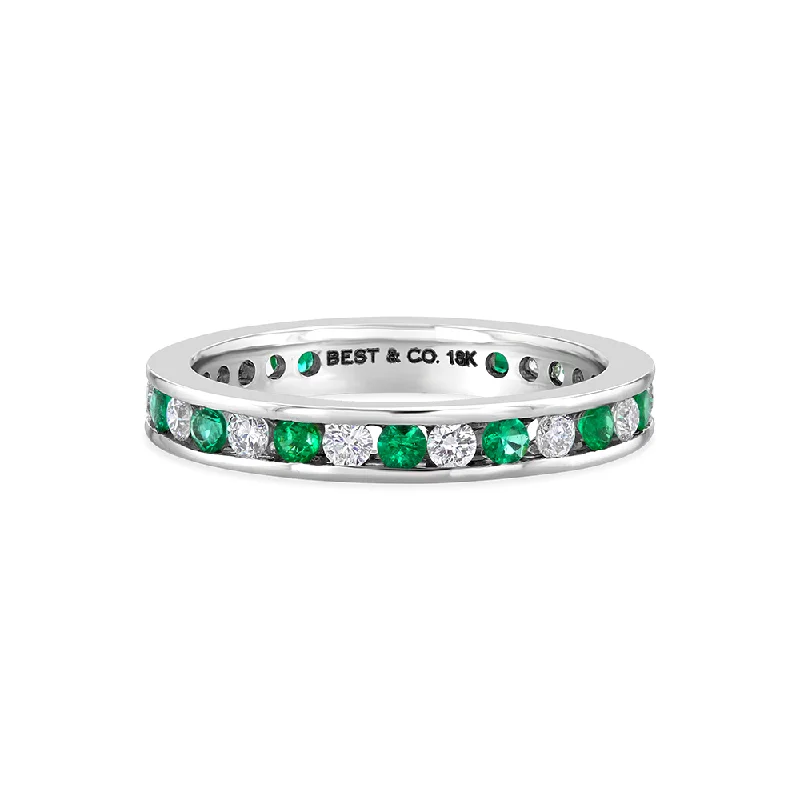 Romantic Heart-Shaped Jewelry For Special Gifts Emerald and Diamond Band