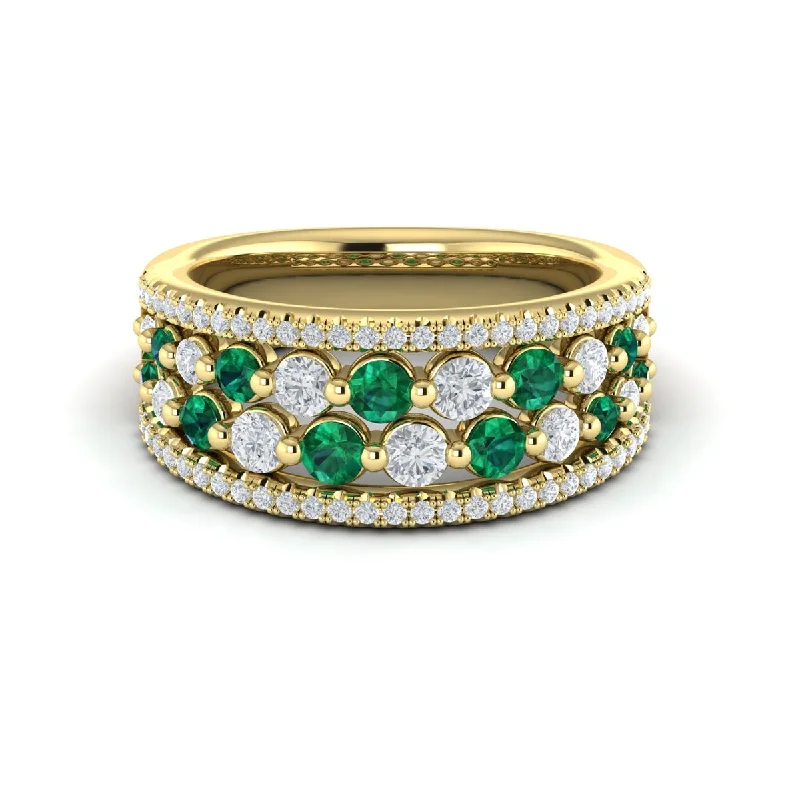 The Biggest Jewelry Sale Of The Year Is Here Emerald & Diamond Multi-Row Band in 14K Yellow Gold