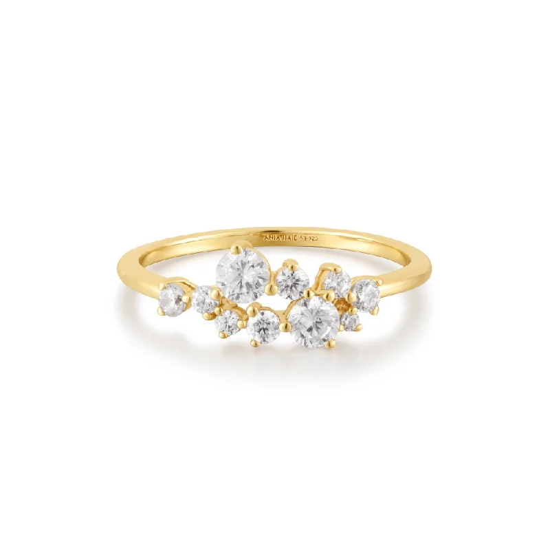 Luxury Jewelry Clearance – Shop Premium Styles Now Floral Cluster Ring in Gold Plated Sterling Silver