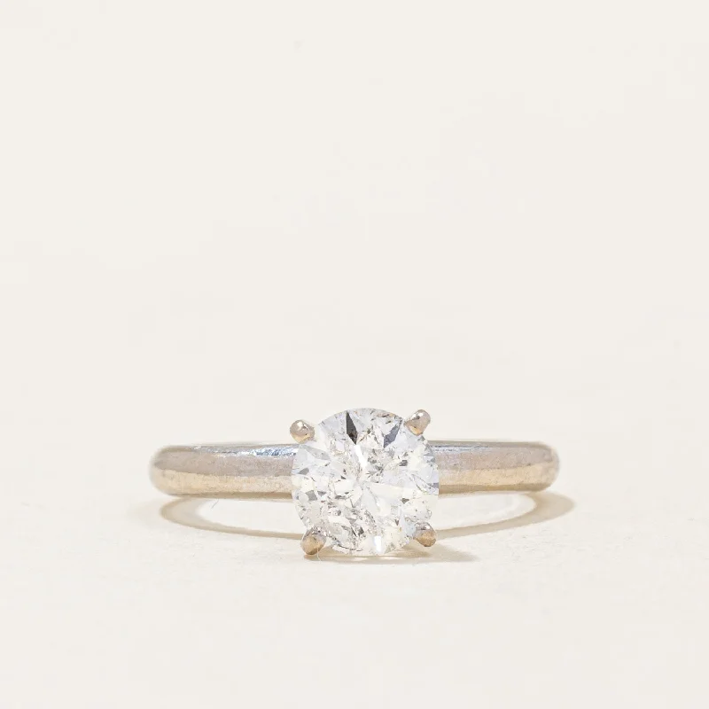 Jewelry Clearance Event – Last Chance For Stunning Deals 14k White Gold Solitaire Diamond Engagement Ring | 0.92ct I2 G | SZ 4.5 |