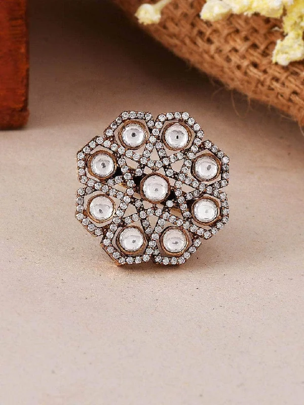 Huge Markdowns On Premium Jewelry Styles Honeycomb Kundan Ring