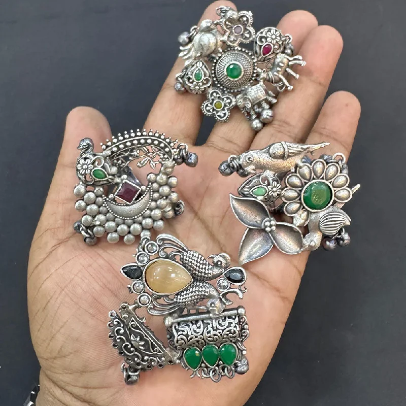 Luxury Jewelry Clearance – Shop Premium Styles Now Manisha Jewellery Oxidised Plated Pota Stone Rings (Assorted Design 1 Piece)