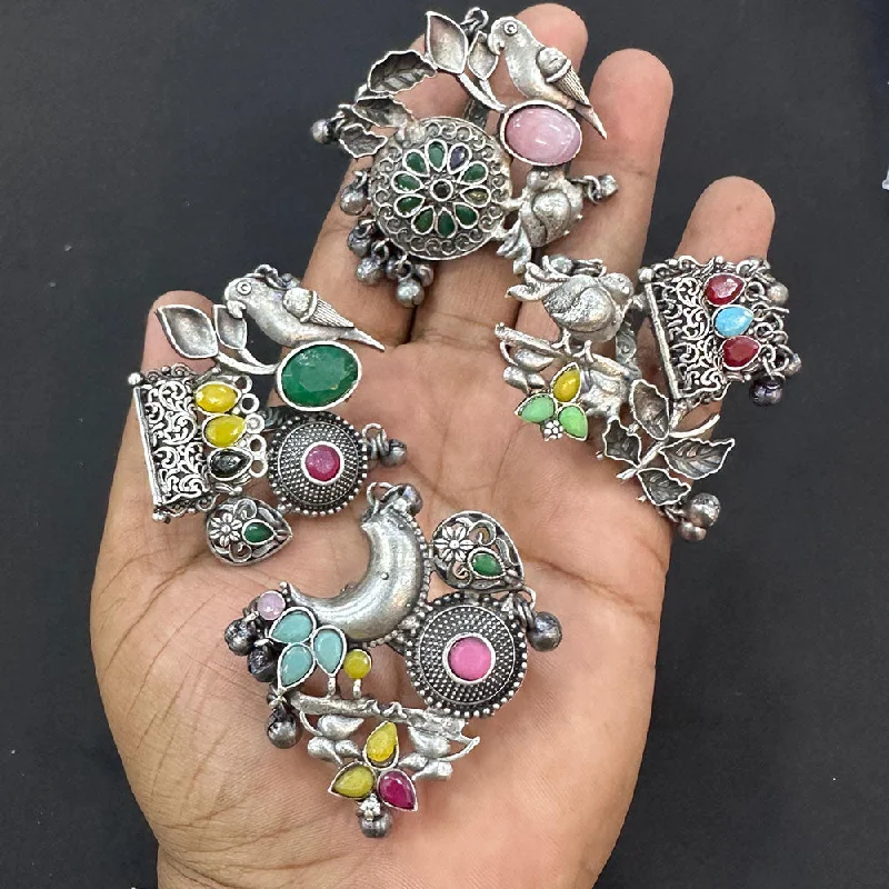 Unique Jewelry For Less – Shop The Sale Now Manisha Jewellery Oxidised Plated Pota Stone Rings (Assorted Design 1 Piece)