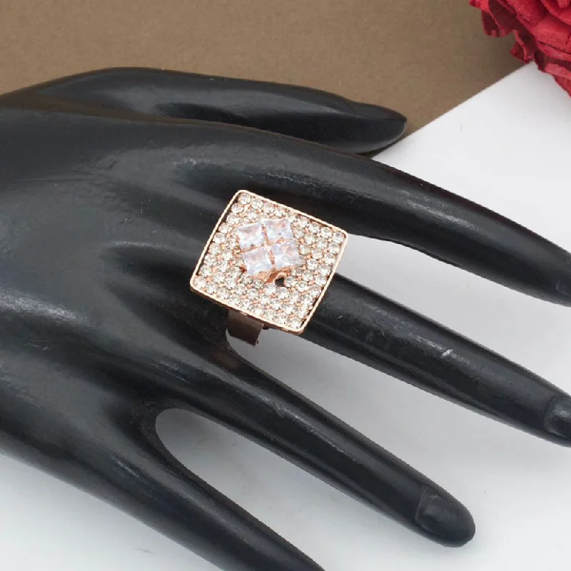 The Perfect Jewelry Piece At The Perfect Discount Manisha Jewellery Rose Gold Plated Austrian Stone Adjustable Ring