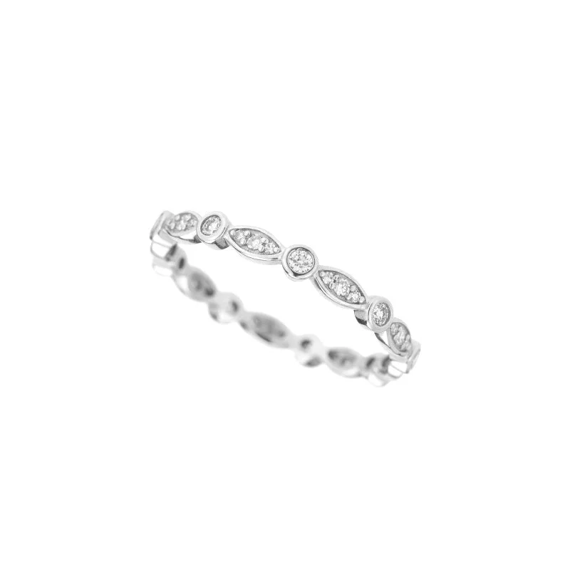 Sparkle For Less – Shop Our Limited-Time Jewelry Deals Marquise Shaped and Round Diamond Bezel Eternity Band