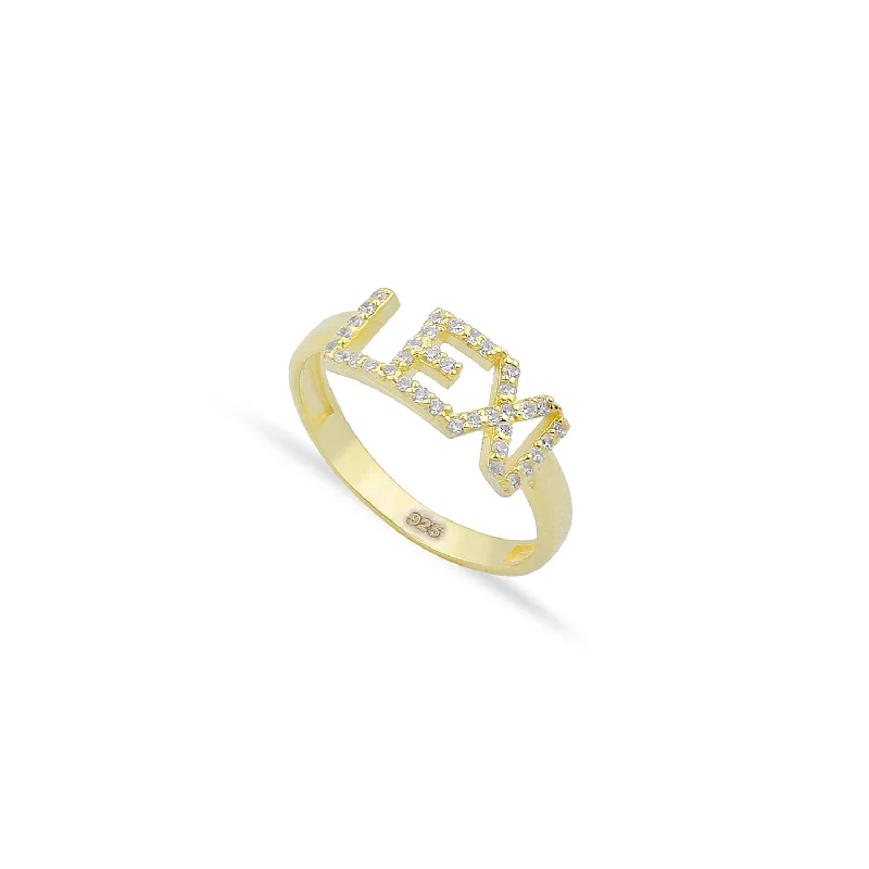 Bestselling Jewelry At Special Promotional Rates Pavé Block Letter Name Ring