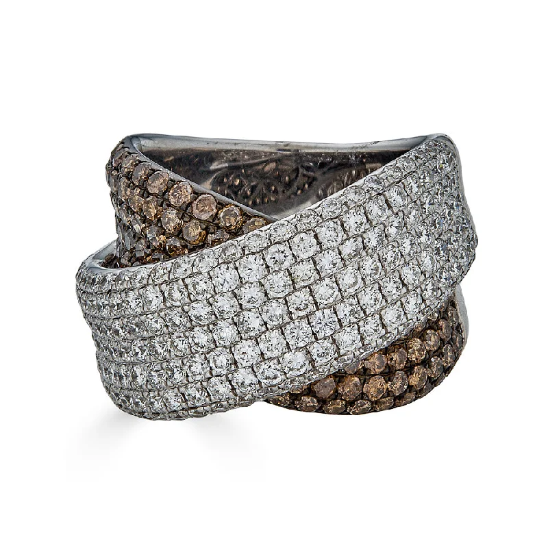 Fashion-Forward Jewelry At Incredible Prices Pave Brown Diamond Criss Cross Ring