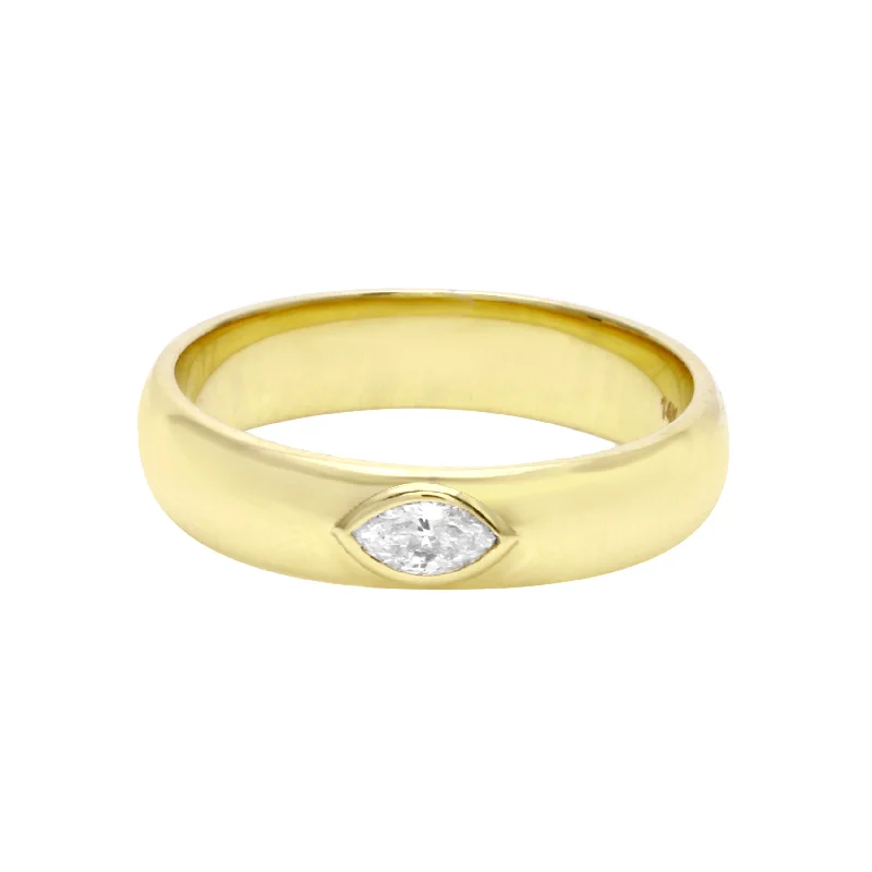 Get Ready To Sparkle – Special Jewelry Discounts Bezel Set Marquise Diamond Cigar Band Ring