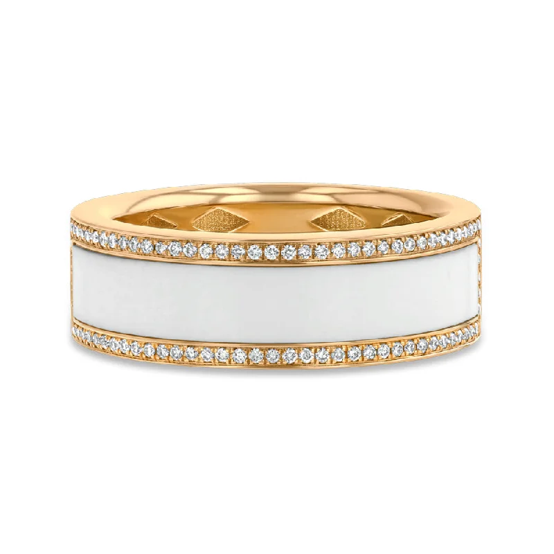 Seasonal Jewelry Clearance – Best Styles At The Lowest Prices Rose Gold and White Band Diamond Ring