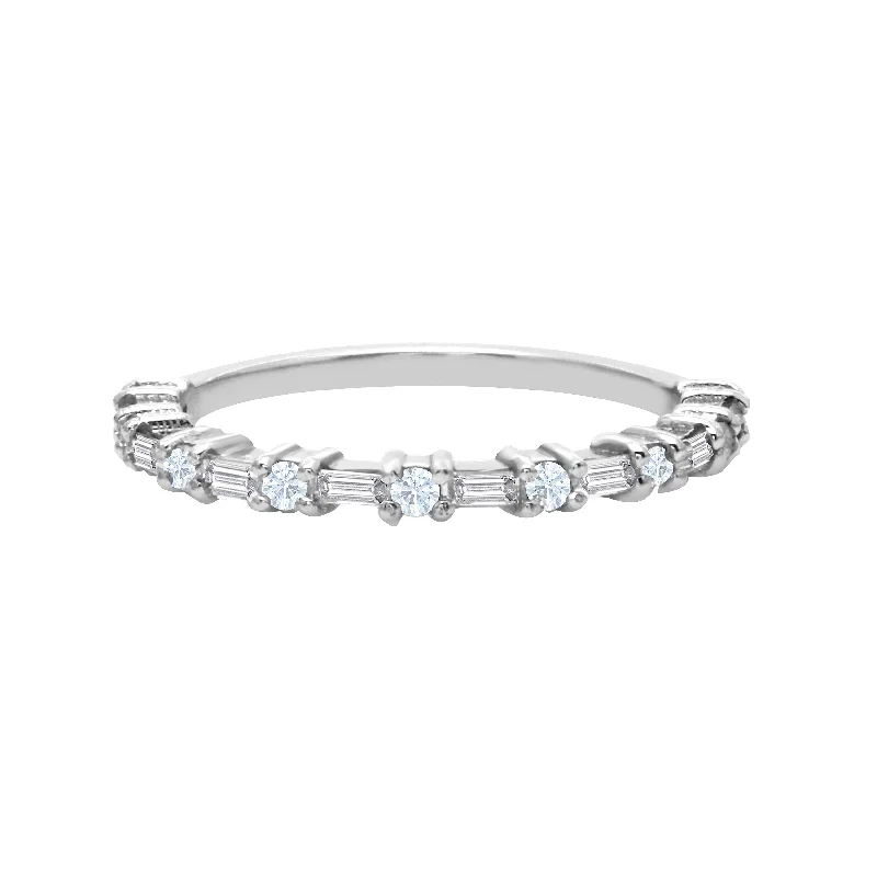 Exclusive Jewelry Sale – Limited-Time Discounts Round and Baguette Diamond Half Eternity Band