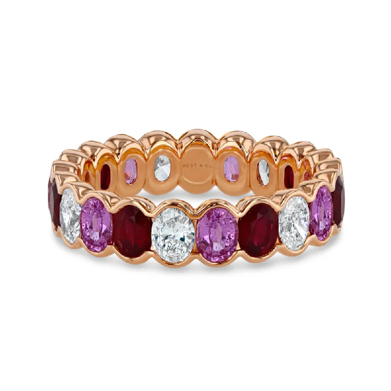 Limited-Time Offer On Premium Jewelry Collections Ruby, Pink Sapphire and Diamond Eternity Band