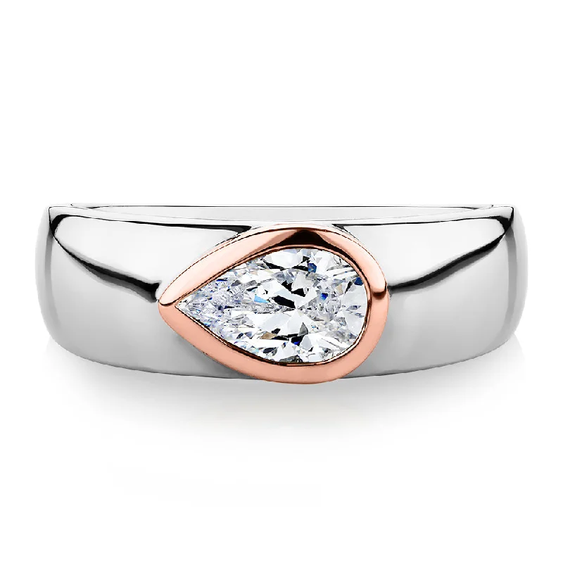 Timeless Jewelry, Timeless Savings – Don't Wait Synergy dress ring with 0.81 carats* of diamond simulants in 10 carat rose gold and sterling silver