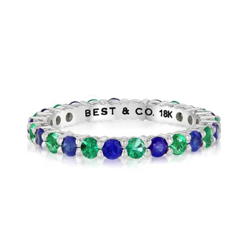 Modern Jewelry At Exclusive Discounts – Shop Today Sapphire and Emerald Eternity Band