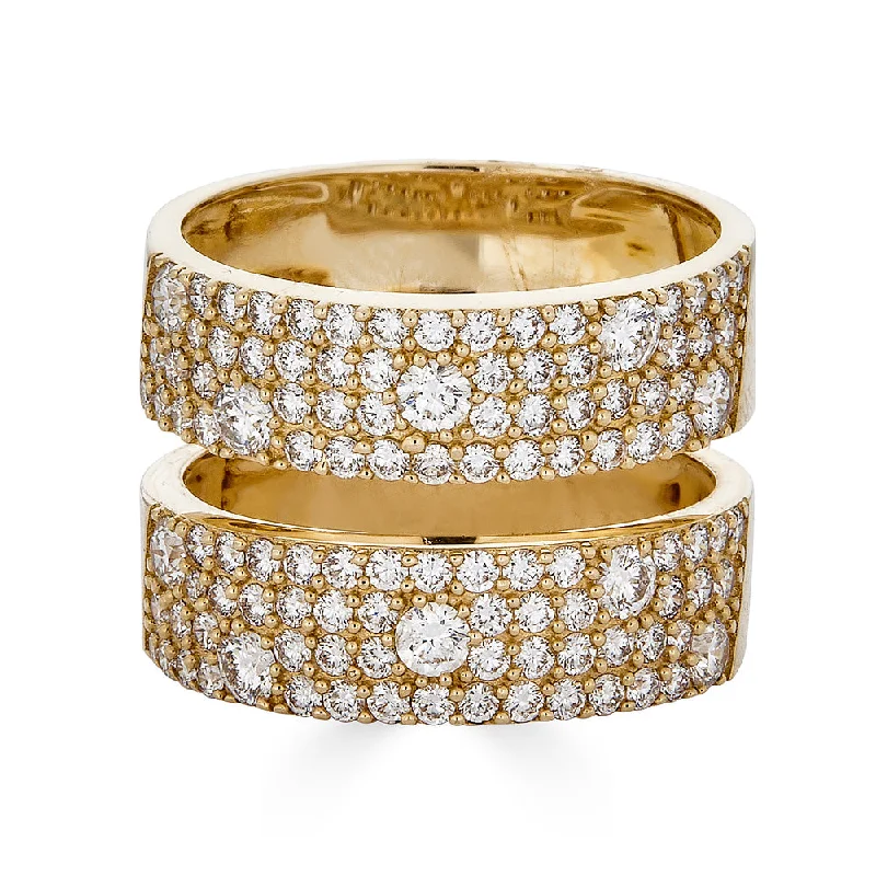 Exclusive Jewelry Sale – Sparkle For Less Two Line Thick Diamond Band