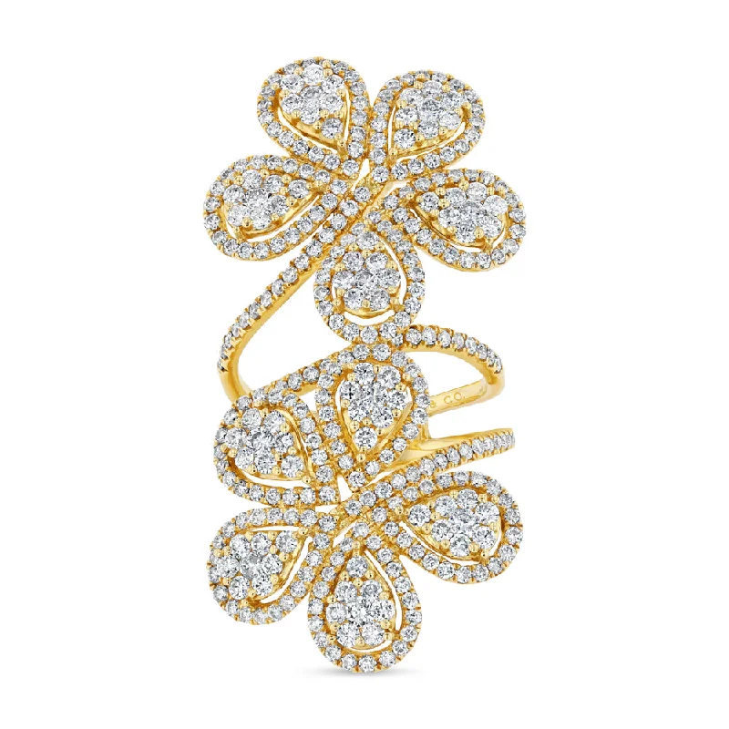 Limited-Time Jewelry Sale – Don't Miss These Deals Double Flower Ring (Yellow Gold)