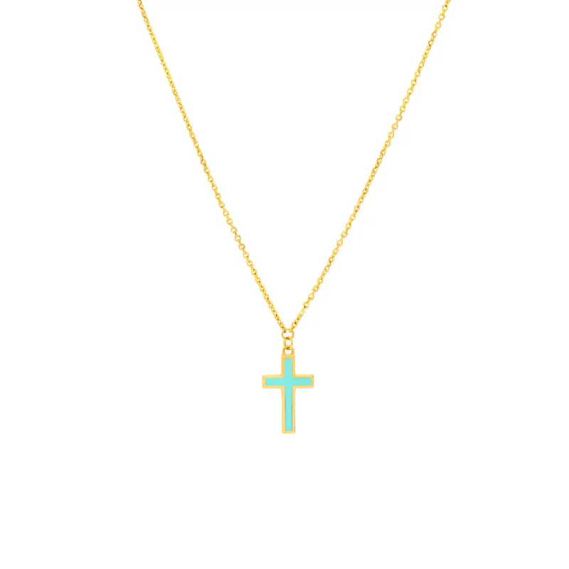 Handcrafted Jewelry Sale – Unique Designs At Low Prices 14k Enamel Cross Pendant Necklace