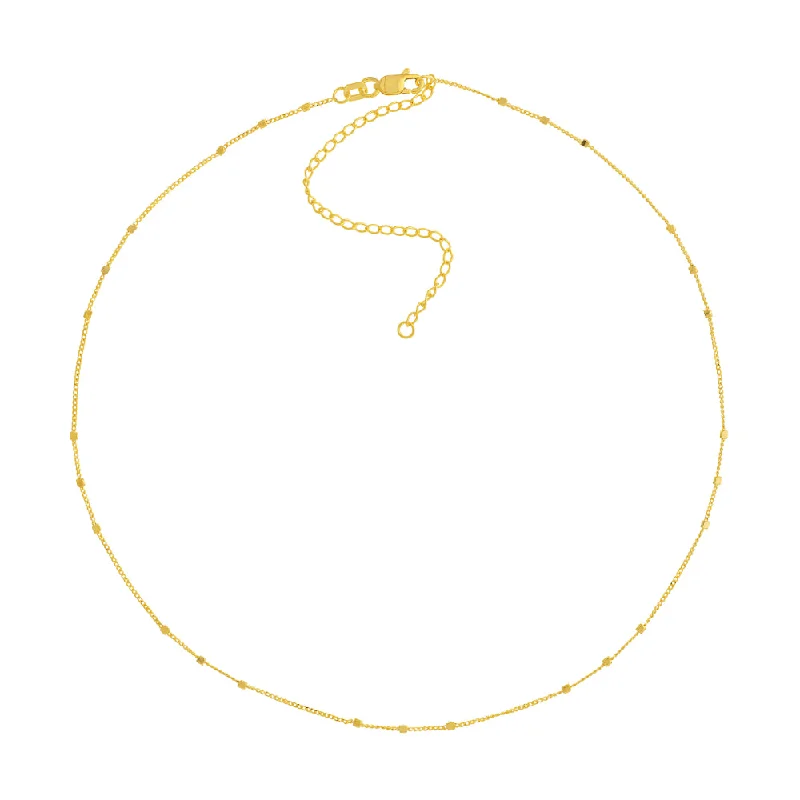 Elevate Your Jewelry Collection With Limited-Time Savings 14k Gold Beaded Choker Chain Necklace