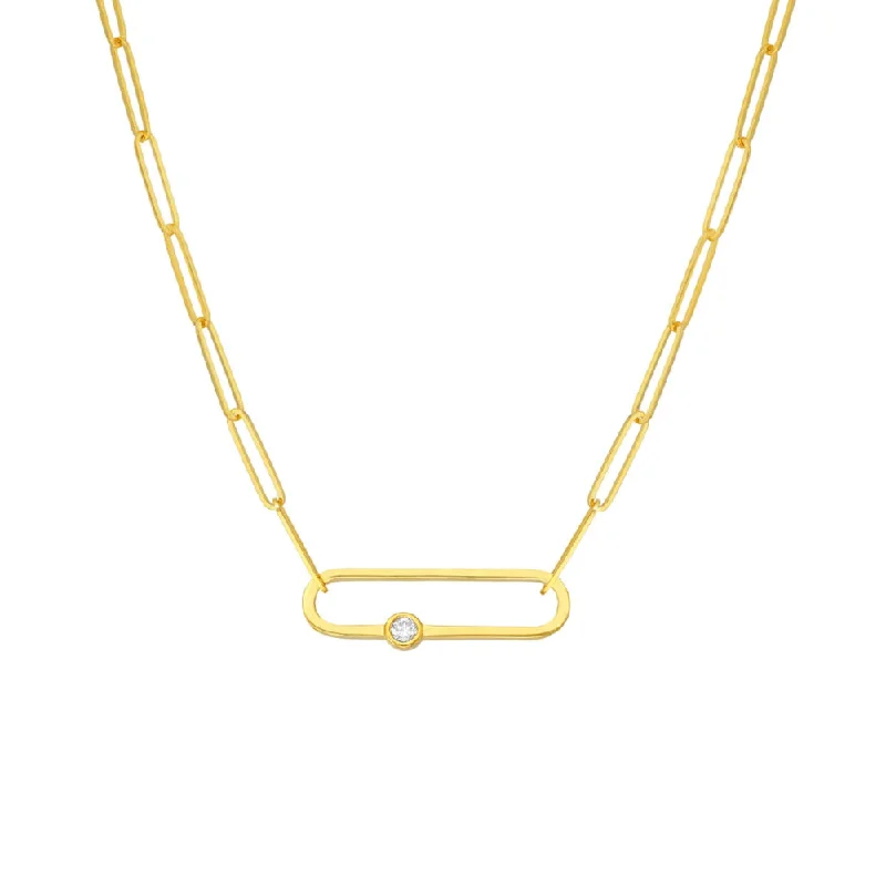 Flash Sale On Exquisite Jewelry – Don't Miss Out 14k Paper Clip Chain with Diamond Accent