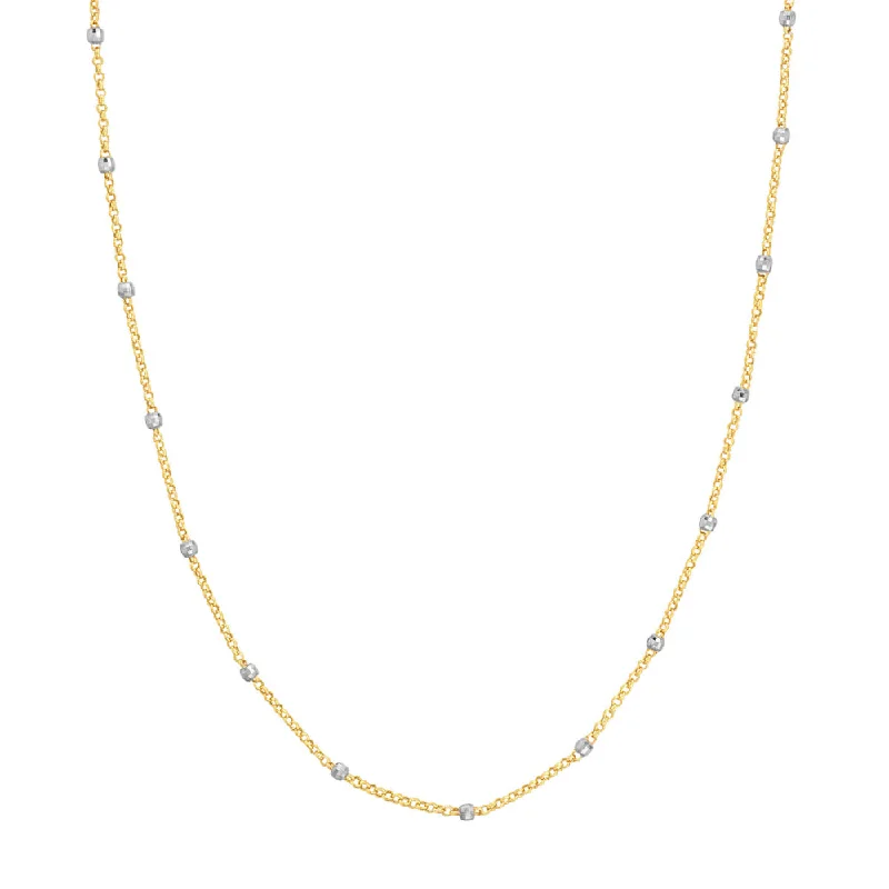 Elegant Designs, Unbeatable Discounts – Shop Jewelry Now 14k Two-Tone Disco Bead Chain Necklace