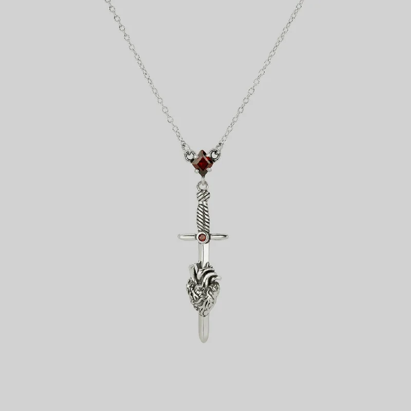 High-End Sparkle, Low-End Prices – Shop Now ALL MY HEART. Sword & Heart Necklace - Silver