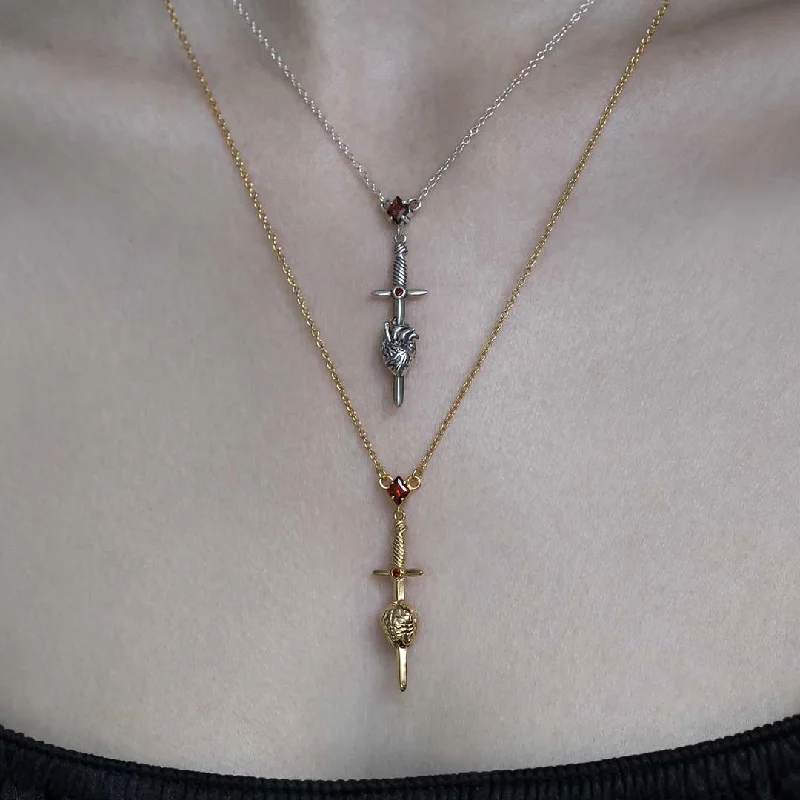 Jewelry Clearance Event – Last Chance For Stunning Deals ALL MY MIND. Sword & Brain Necklace - Gold