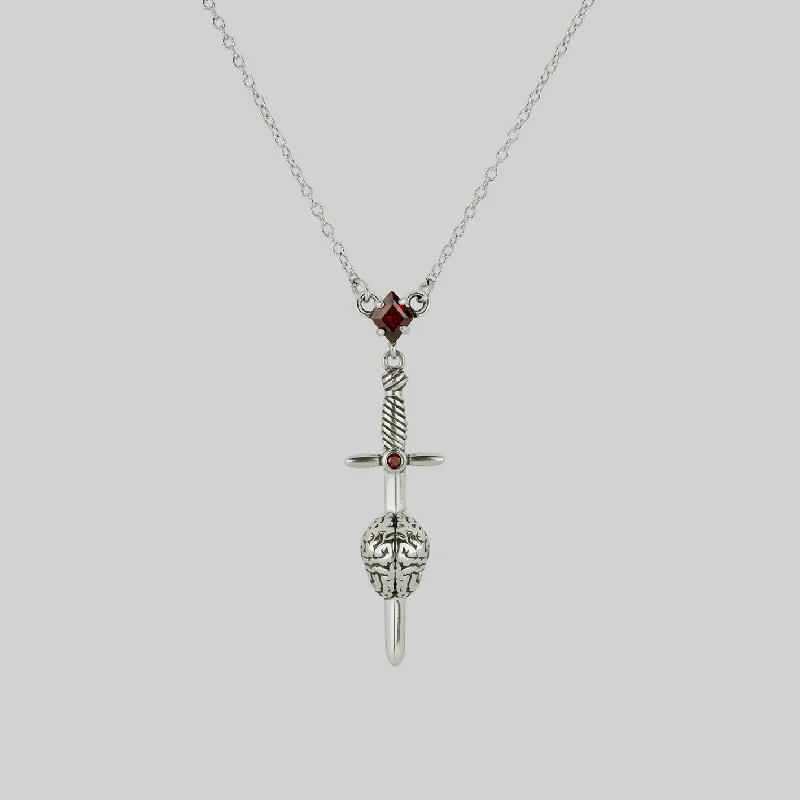 Timeless Jewelry, Timeless Savings – Don't Wait ALL MY MIND. Sword & Brain Necklace - Silver