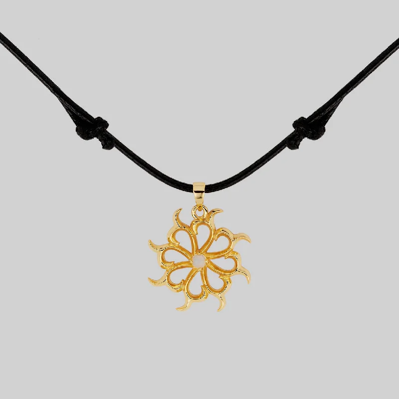 Dazzle In Elegance With Our Biggest Jewelry Sale ANDROMEDA. Pinwheel Nebula Opalite Cord Necklace - Gold