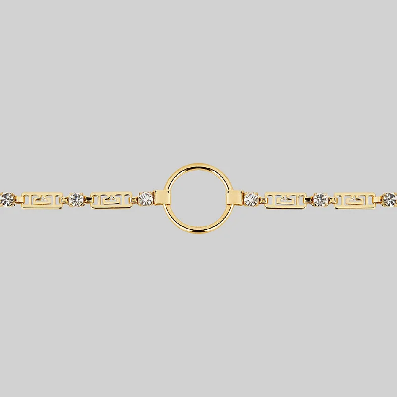 Get Your Favorite Jewelry At The Best Price ANNE. CZ & Fancy Link Choker - Gold