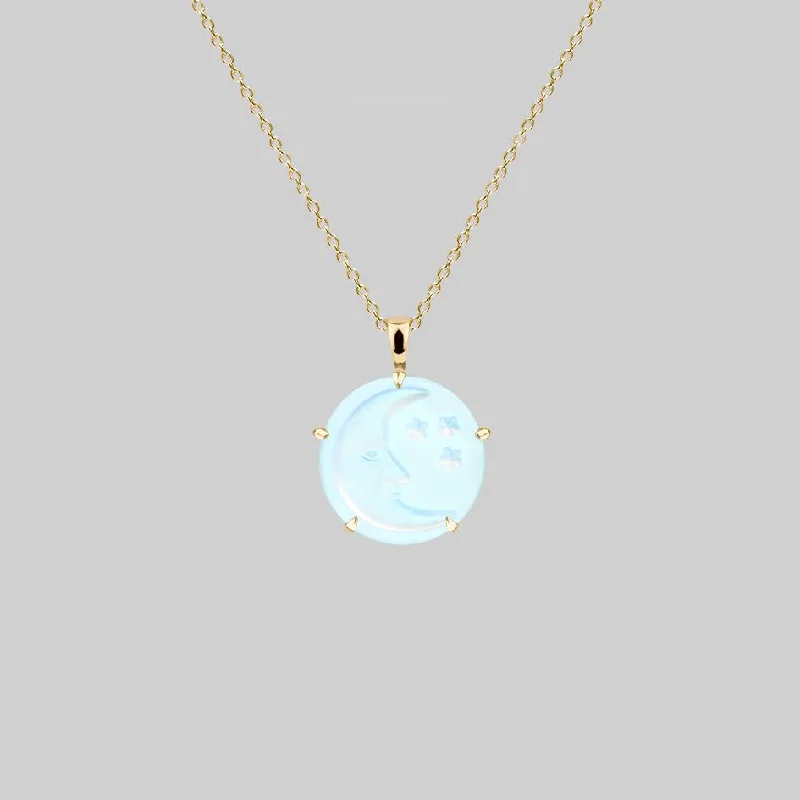 Huge Savings On Timeless Jewelry Collections BLUE MOON. Crystal Moon & Stars Necklace - Gold