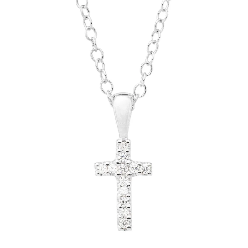 Premium Jewelry At Promotional Prices – Shine Today Children's Sterling Silver CZ Cross Pendant Necklace 15"