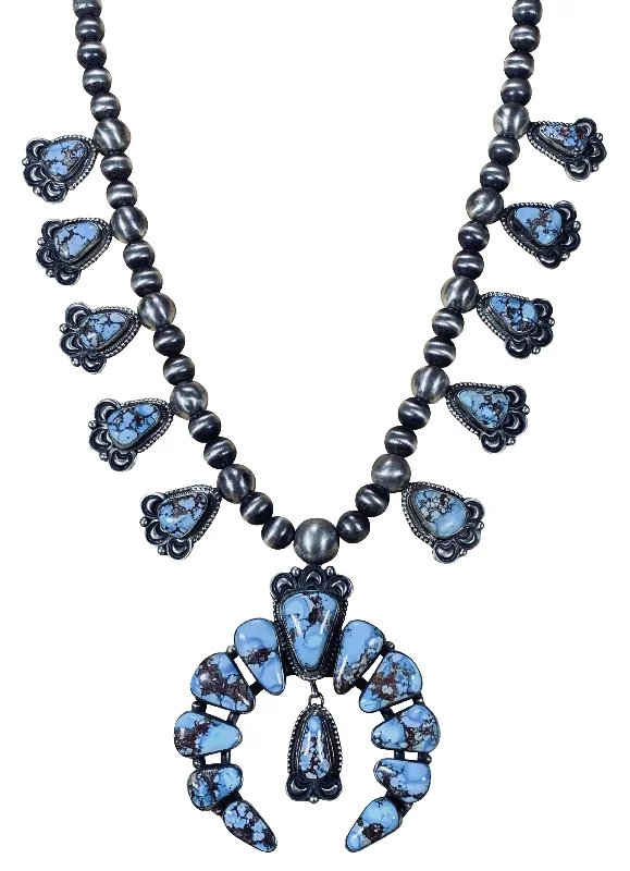 Discounted Luxury Jewelry – Shine Without The Splurge Golden Hills Turquoise Squash Blossom Necklace | D. Stuingston