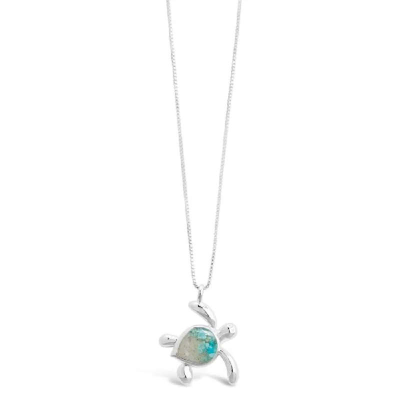 Luxury Handcrafted Jewelry For Elegant Looks Dune Jewelry Sterling Silver Turquoise Gradient Turtle Necklace